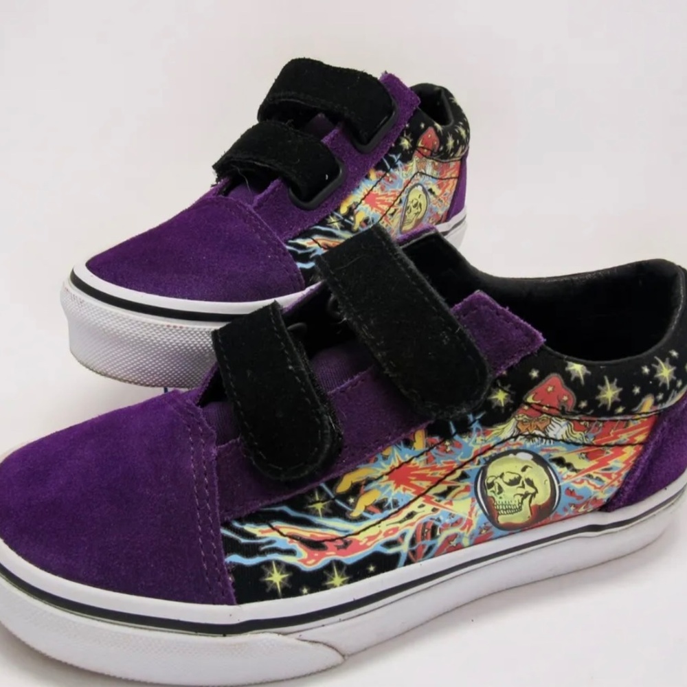 VANS KIDS SHOES OLD SKOOL SNEAKER US 13 GLOW WIZARD PURPLE BLACK